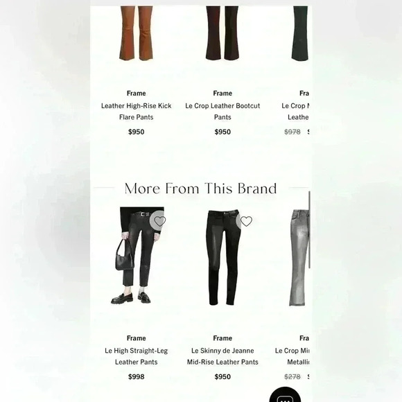 FRAME- NWT Le High Skinny Crop High Rise Silver /Black Jeans sz 24 - Picture 2 of 11